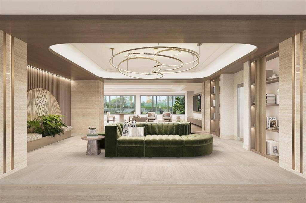 1340 S Ocean Boulevard, #2403 PH3, Pompano Beach, Pompano Beach, FL 33062 Lounge - Illustration of Completed Reno