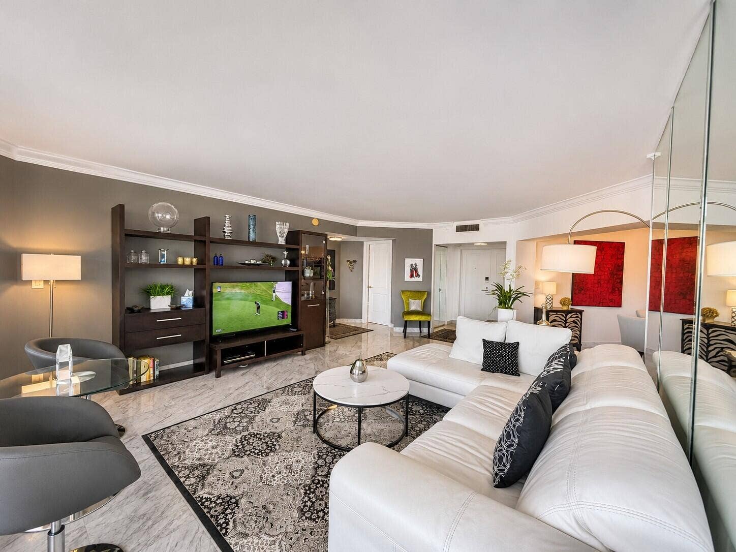 1340 S Ocean Boulevard, #2403 PH3, Pompano Beach, Pompano Beach, FL 33062 Living Room Modern with Marble Accents