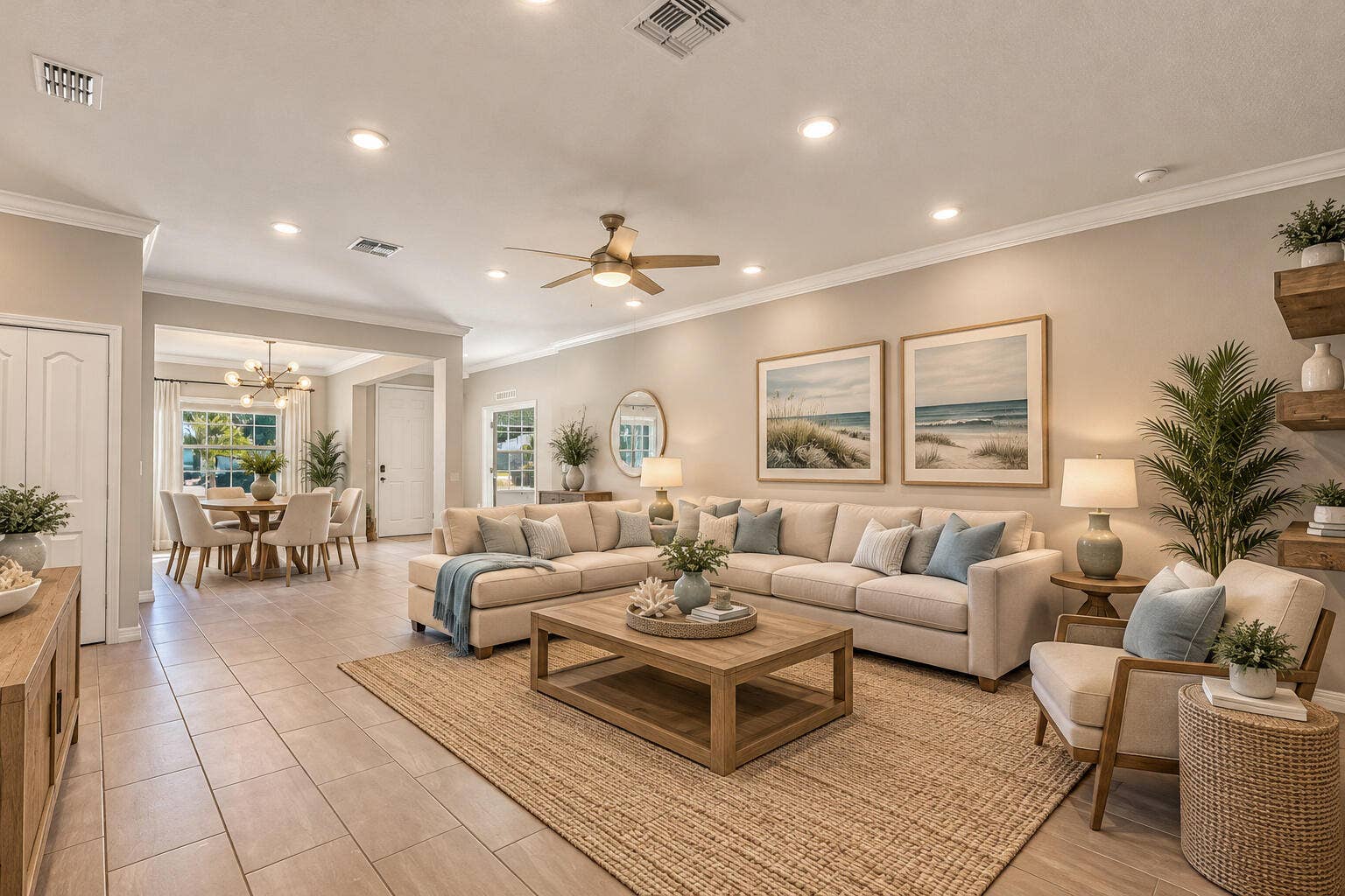 8055 102nd Avenue, Vero Beach, FL 32967 AI Staged Living Room