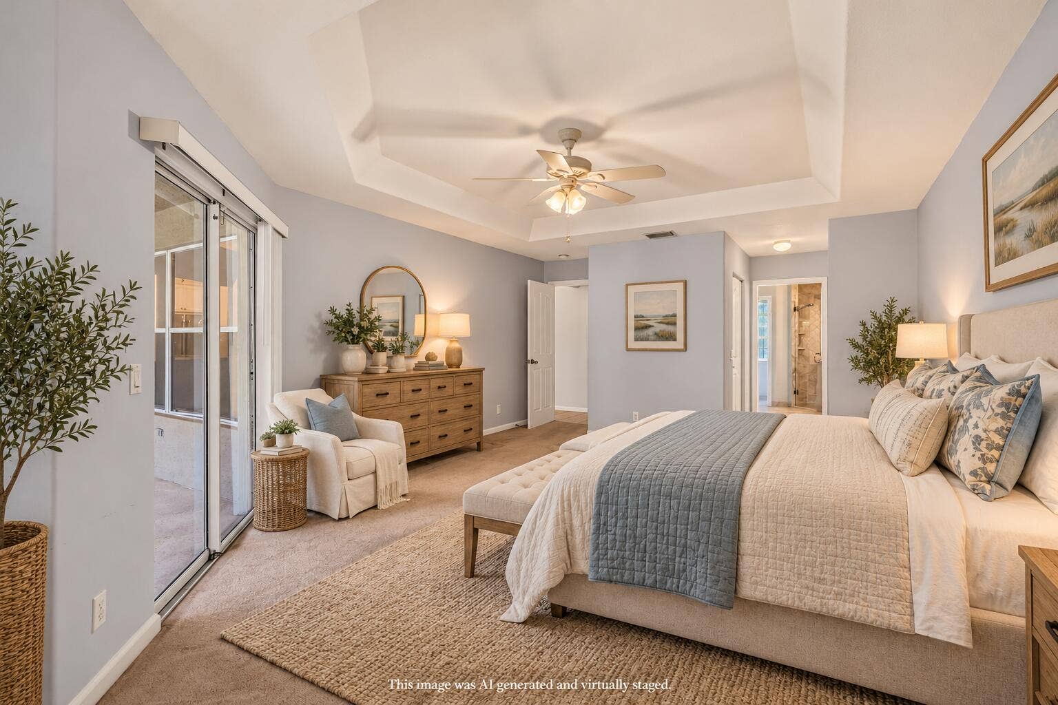 483 OTTER Lane N, Jupiter, FL 33458 Coastal-Chic Staged Master Bedroom