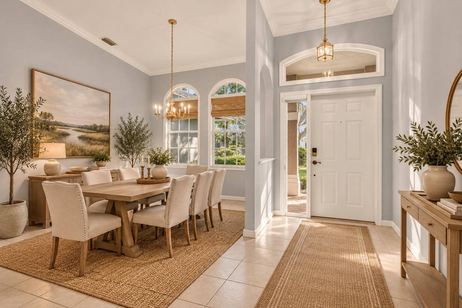 483 OTTER Lane N, Jupiter, FL 33458 Elegant Coastal Dining and Entryway