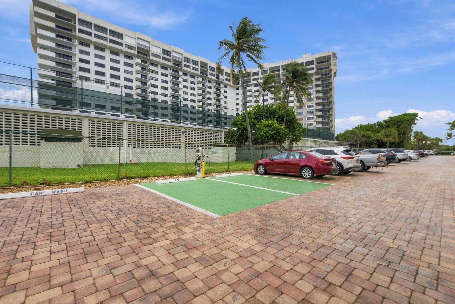 WASH YOUR VEHICLE IN THE CAR WASH PARKING SPACE WITH THE HOSE PROVIDED. ALSO TWO EV CHARGES FOR YOUR ELECTRIC VEHICLE.