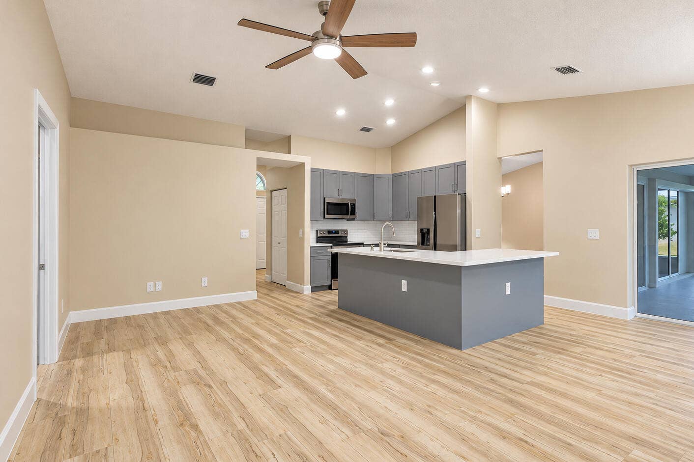 Family Room and Kitchen