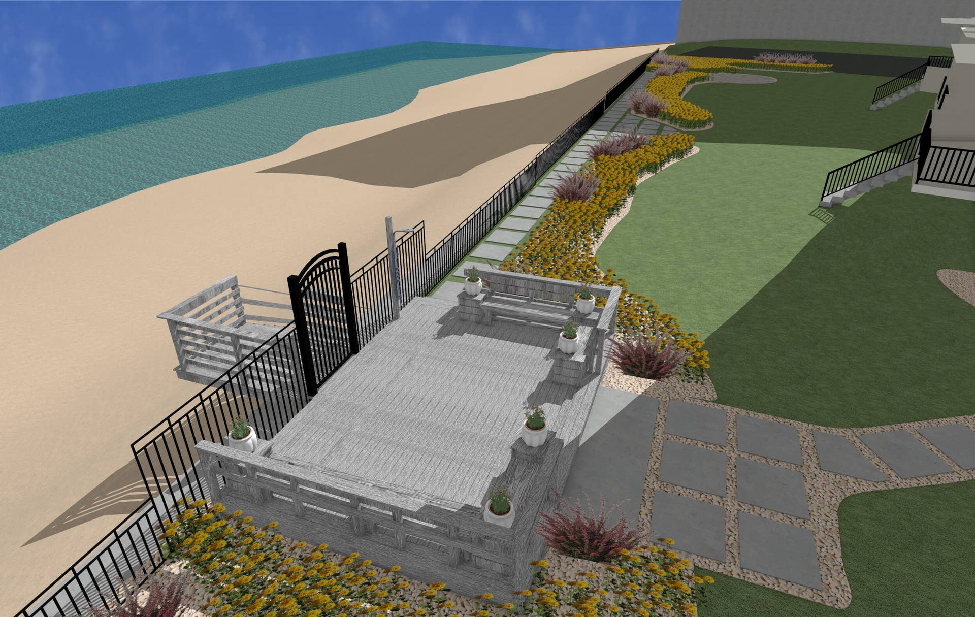 5460 N Ocean Drive, #12-C, Singer Island, FL 33404 Seawall Landscaping Design~ In Process