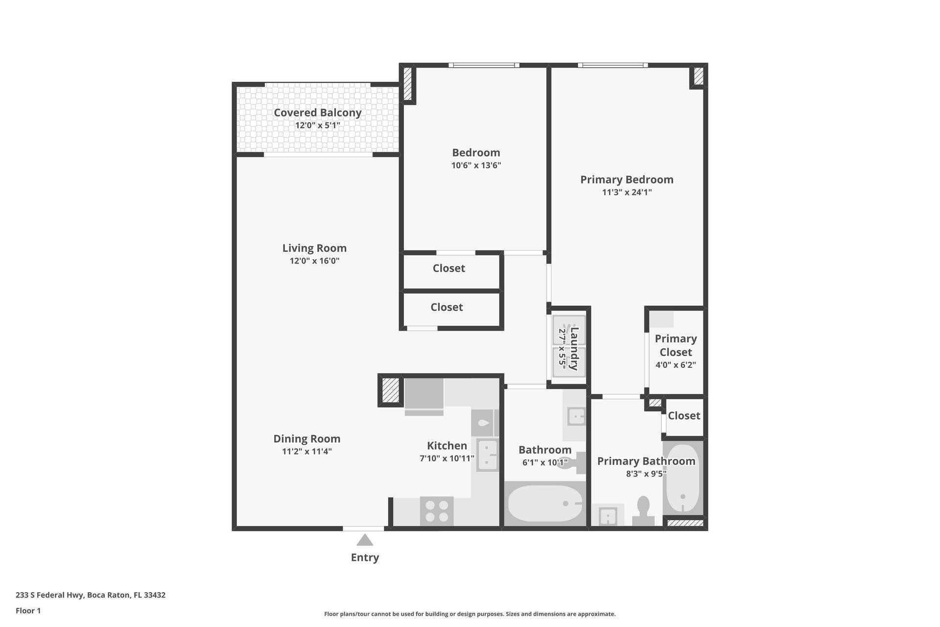 233 S FEDERAL Highway, #711, Boca Raton, FL 33432 Floor Plan