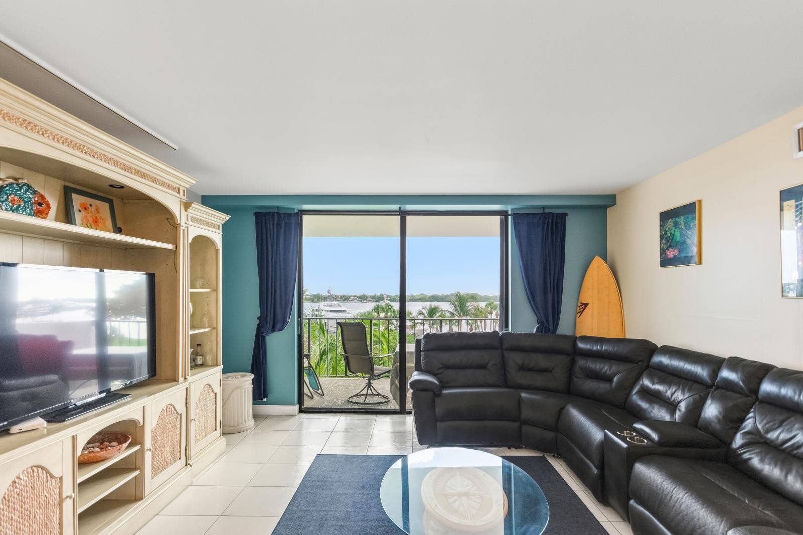 1200 MARINE Way, #203, North Palm Beach, FL 33408 Living Room with Water View