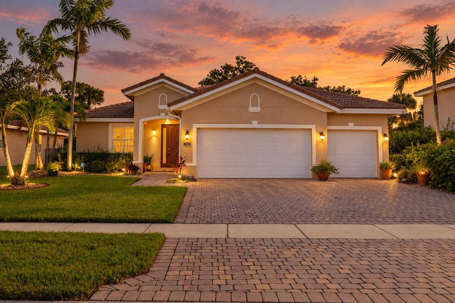 9340 Silent Oak Circle, West Palm Beach, FL 33411 Front- Dusk