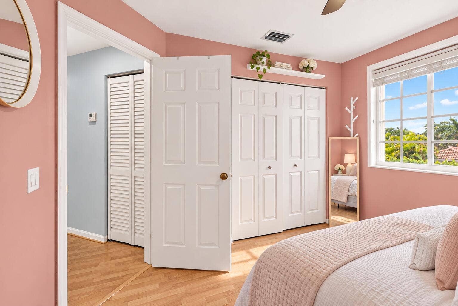 4132 BOSTON Court, Weston, FL 33331 Bright Blush Bedroom with Tropical Views