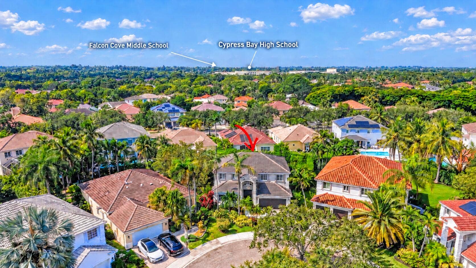 4132 BOSTON Court, Weston, FL 33331 Out the community and down the road, Weston's most sought after schools: Falcon Cove Middle and Cypress Bay High!