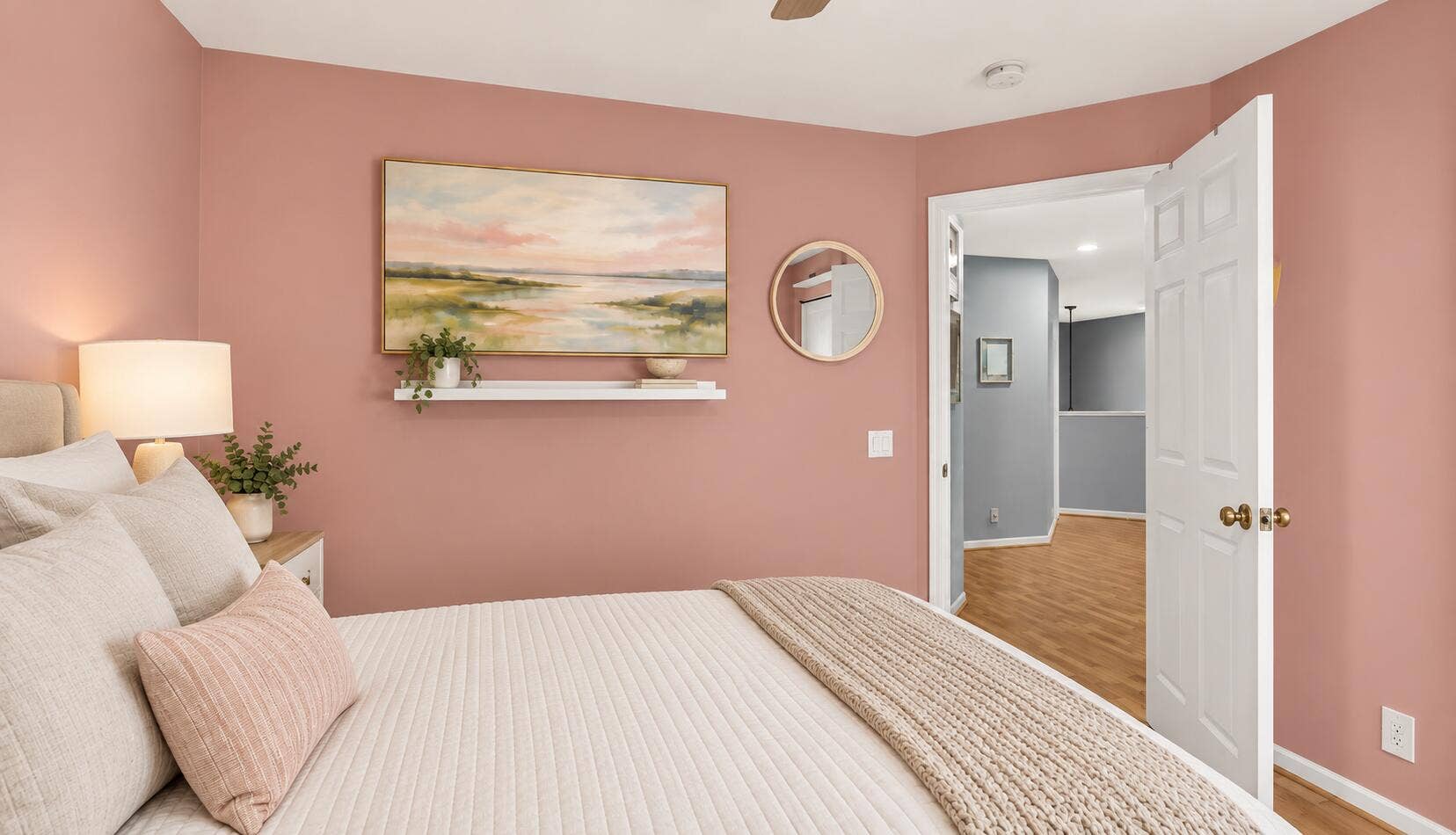 4132 BOSTON Court, Weston, FL 33331 Cozy Blush Bedroom with Hallway View