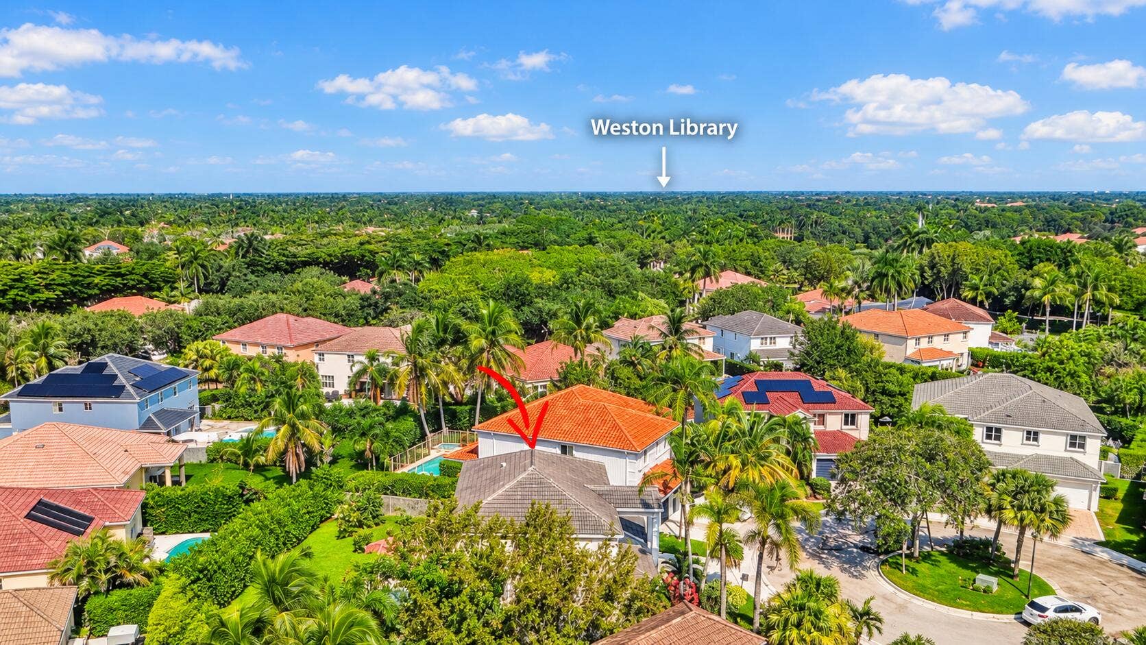 4132 BOSTON Court, Weston, FL 33331 Right outside The Ridges, just across the road, you'll find the wonderful Weston Library with adjacent passive reading park.