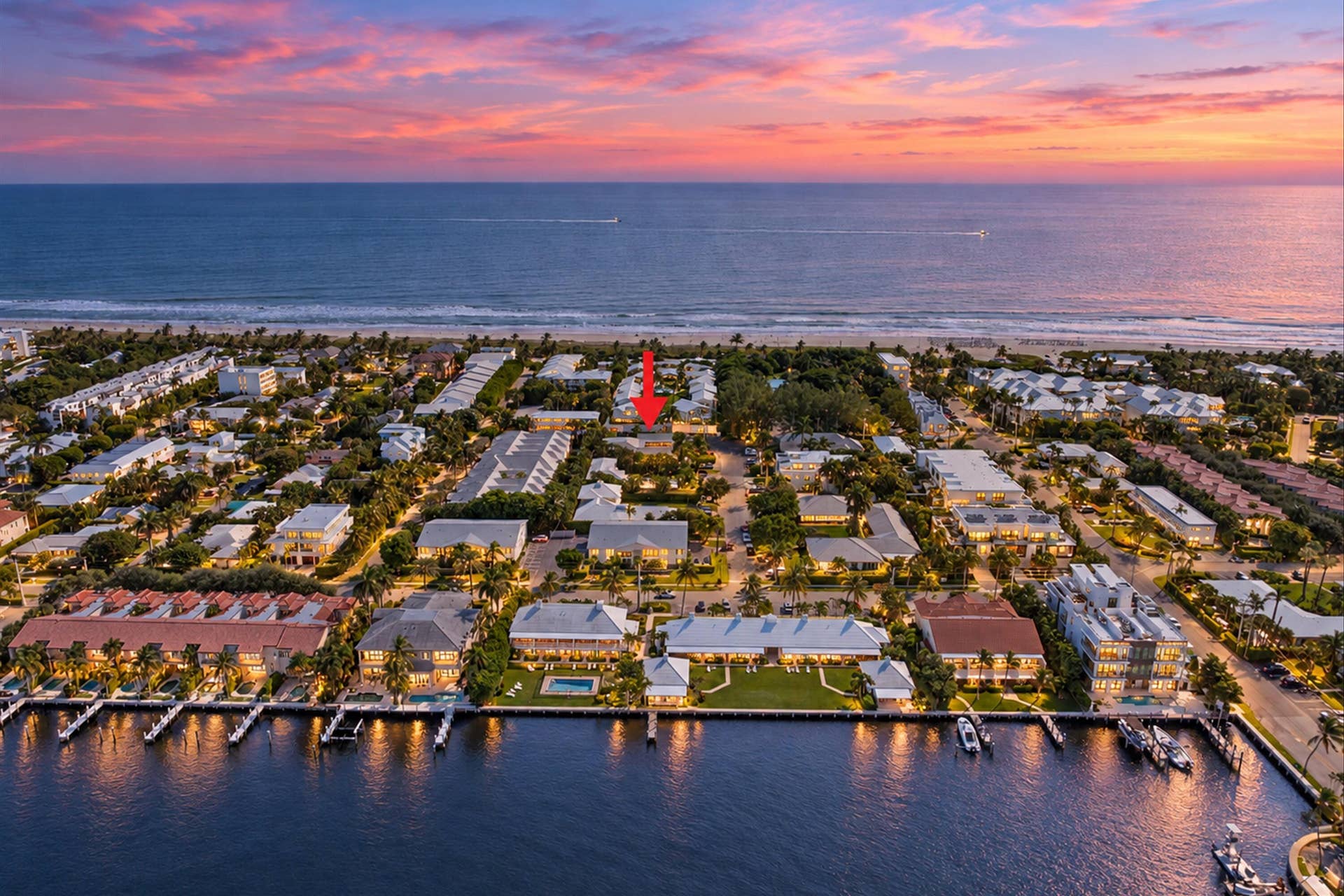1029 LANGER Way, #4, Delray Beach, FL 33483 Virtual Twilight Staging