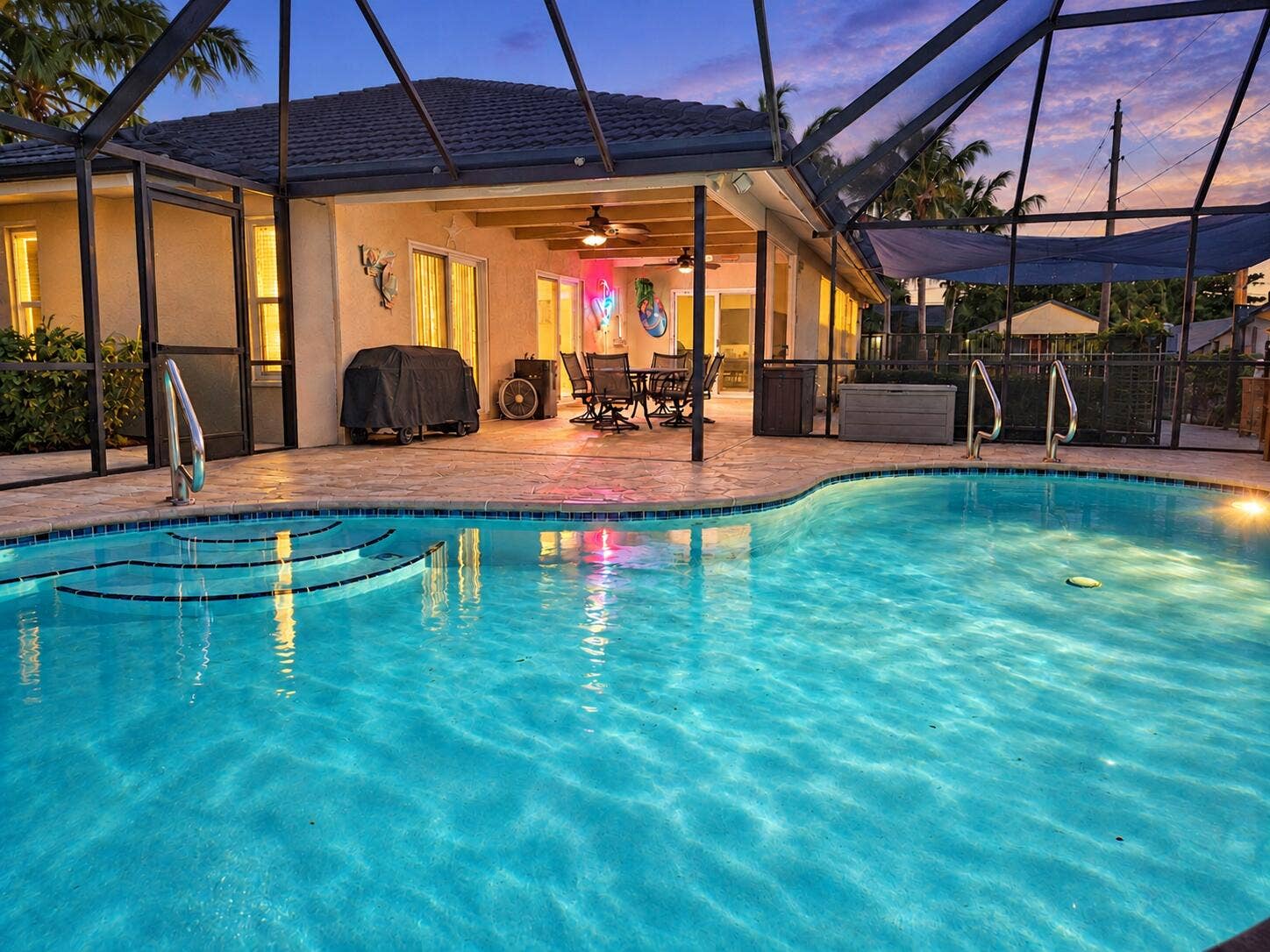 1119 SEA PINES Way, Lantana, FL 33462 twilight 1119 Sea Pins pool