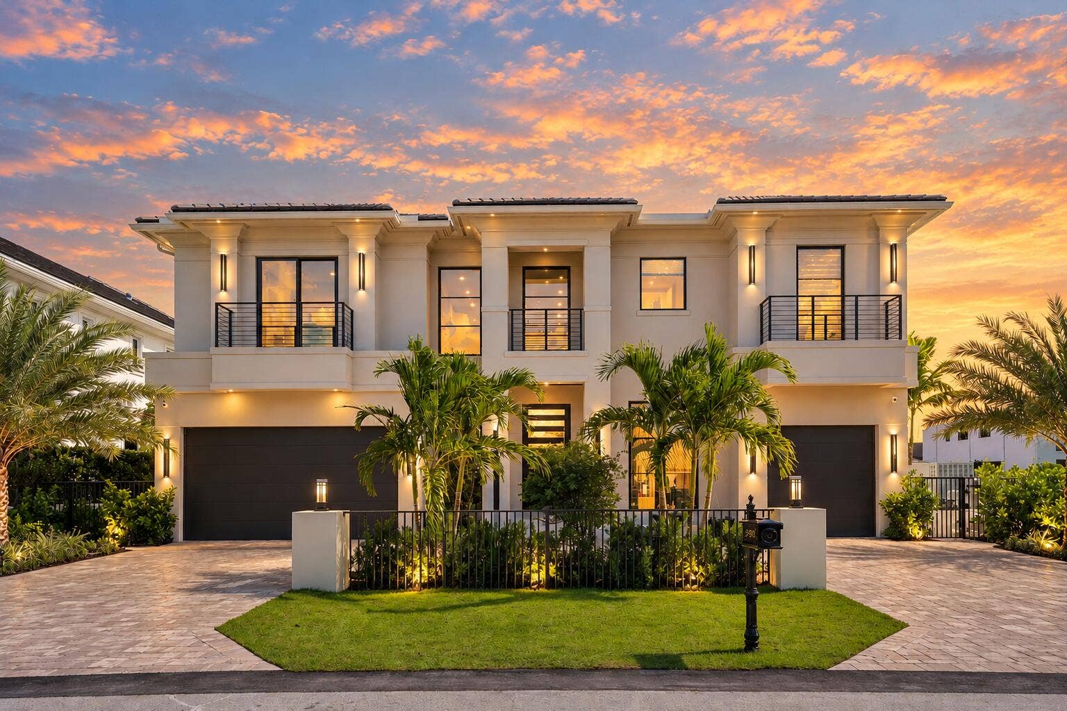 590 Phillips Drive, Boca Raton, FL 33432 Elegant Modern Mansion at Sunset