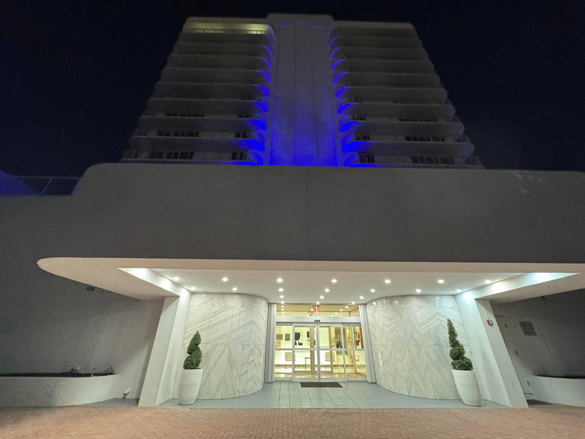 3505 S Ocean Boulevard, #10N, Highland Beach, FL 33487 Elegant Building lit at night