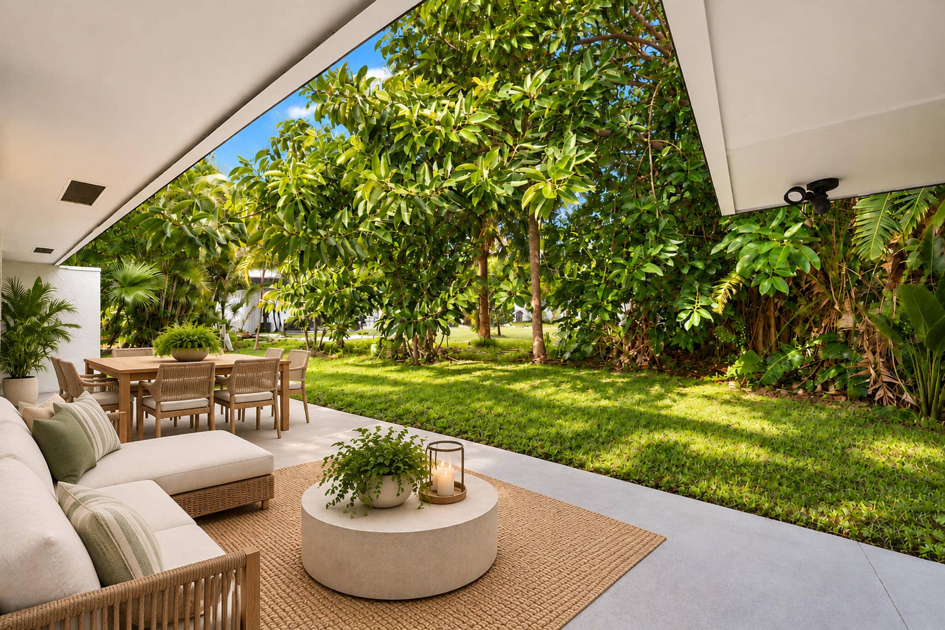 Back patio-virtually staged