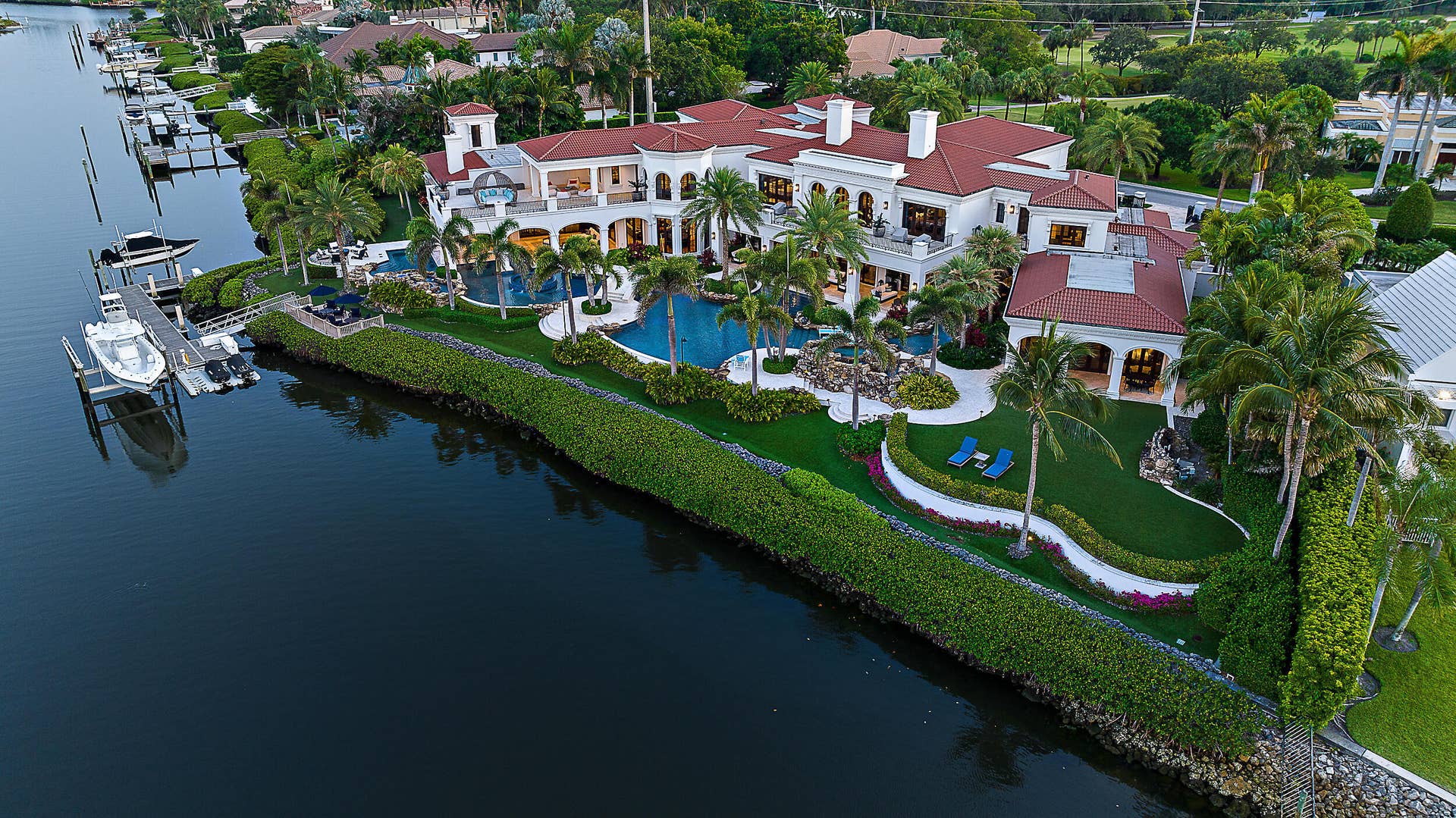 176 Spyglass Lane, Jupiter, FL 33477 Aerial Twilight