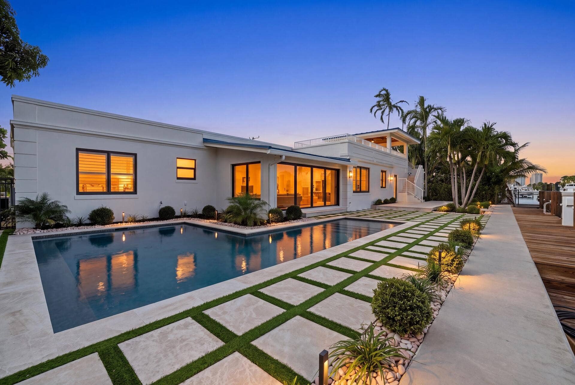 1210 Bimini Lane, Singer Island, FL 33404 Rear Exterior Twilight