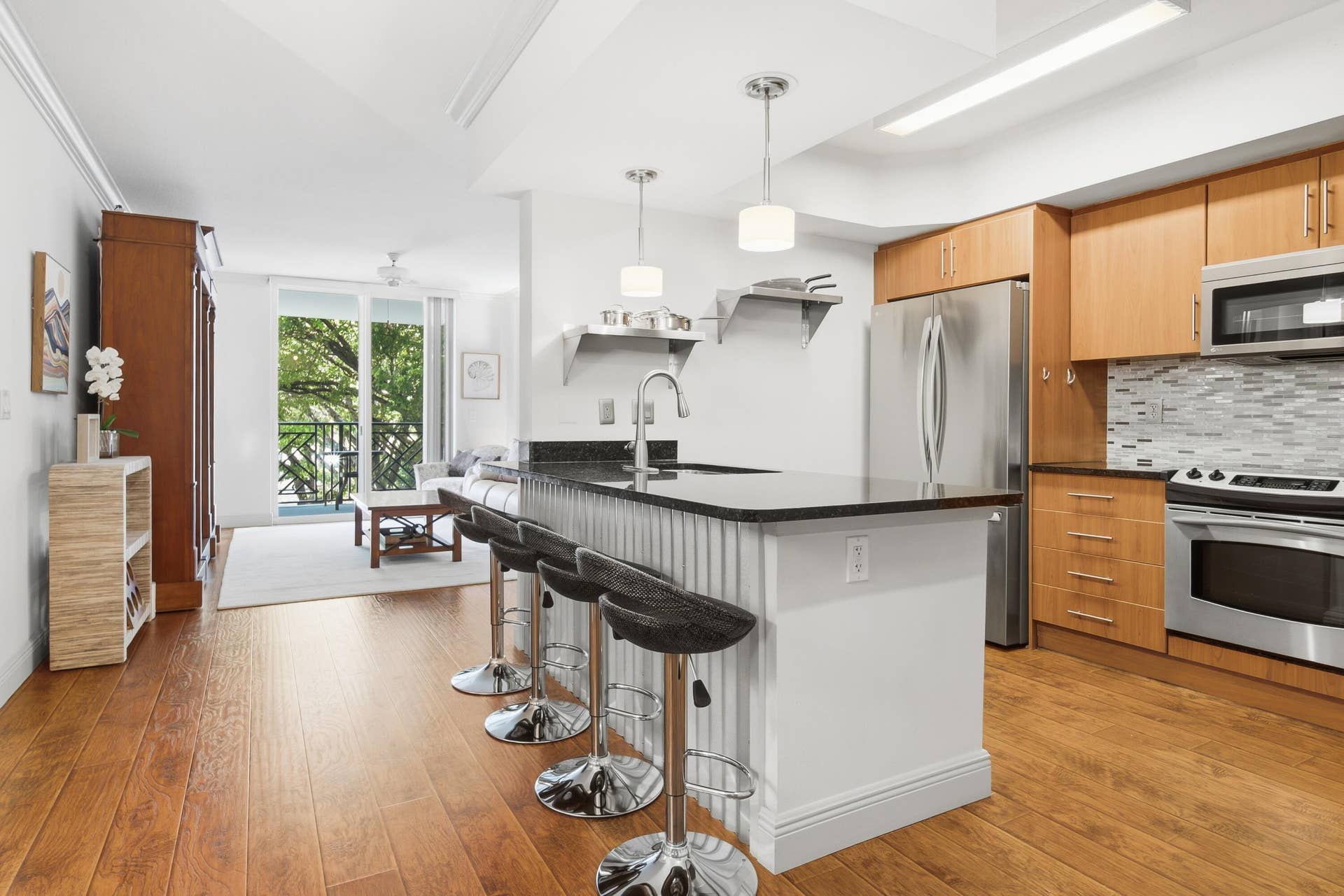 600 S Dixie Highway, #211, West Palm Beach, FL 33401 05 - Kitchen and Living