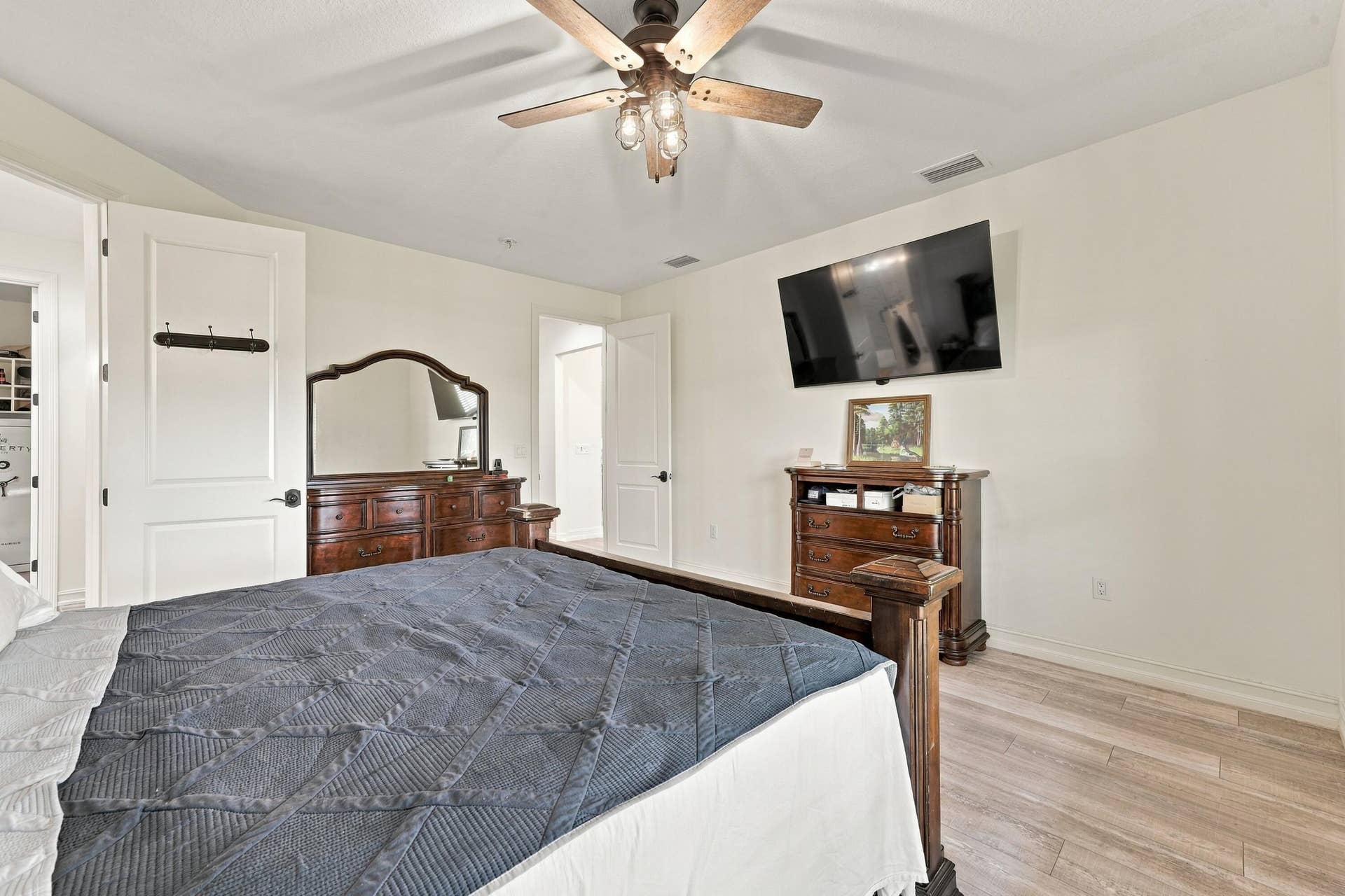8700 SW 2nd Street, Okeechobee, FL 34974 Comfortable Bedroom with Ceiling Fan