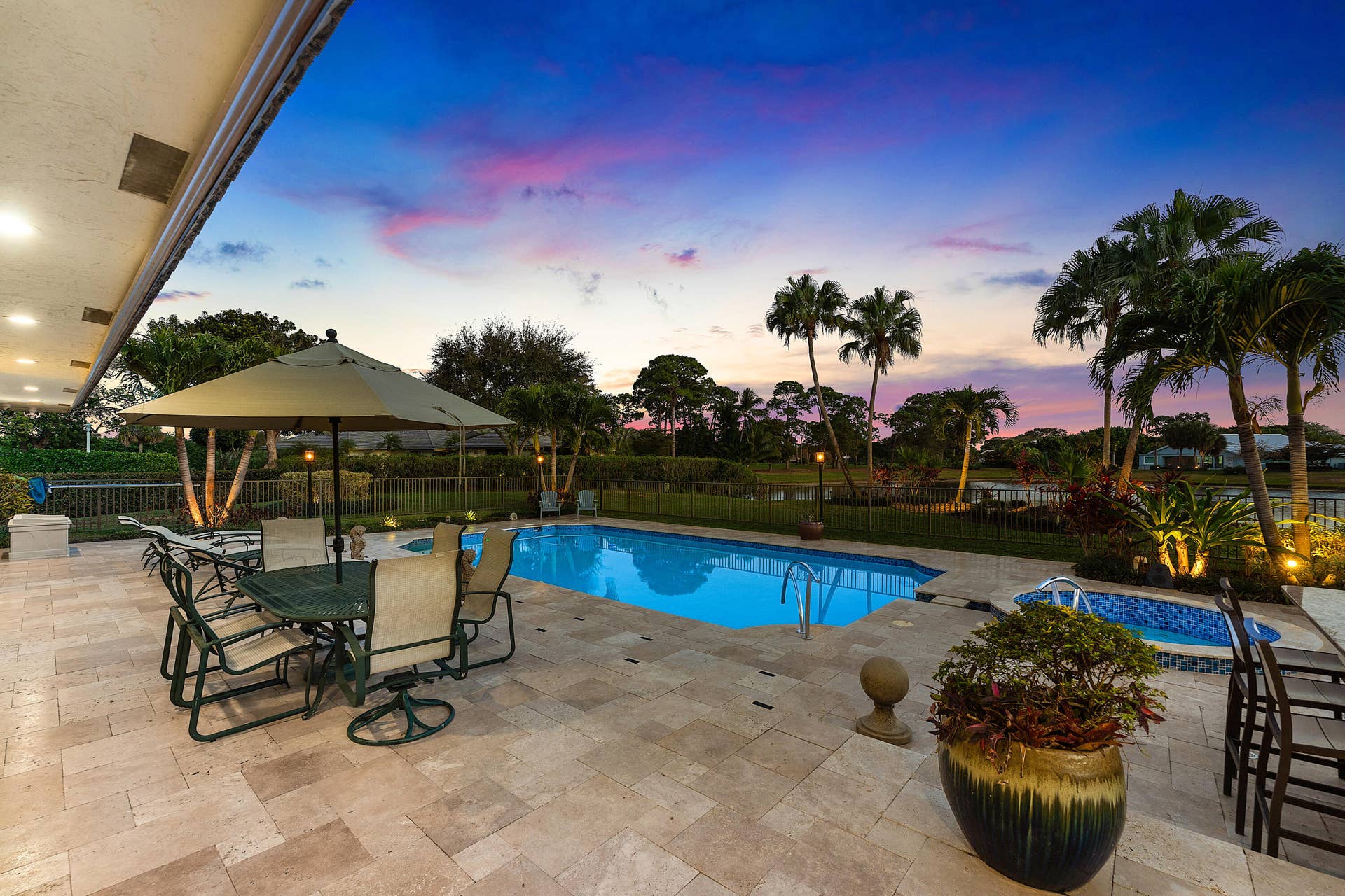 5221 Estates Drive, Delray Beach, FL 33445 Twilight Back