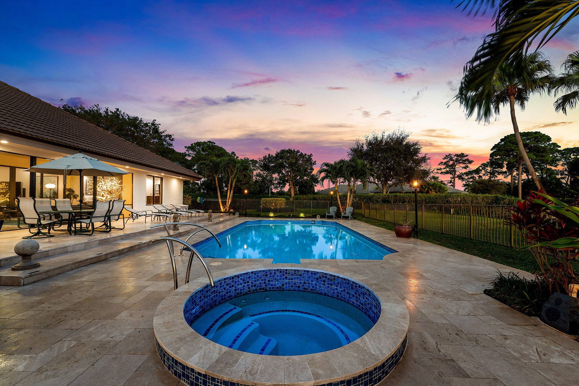 5221 Estates Drive, Delray Beach, FL 33445 Twilight Back