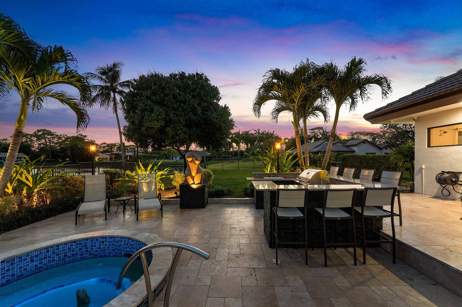 5221 Estates Drive, Delray Beach, FL 33445 Twilight Back