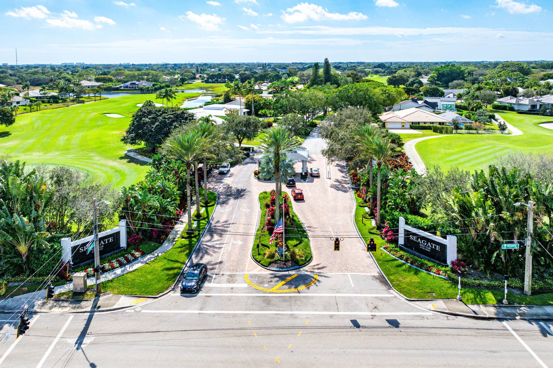 5221 Estates Drive, Delray Beach, FL 33445 Entrance Aerial