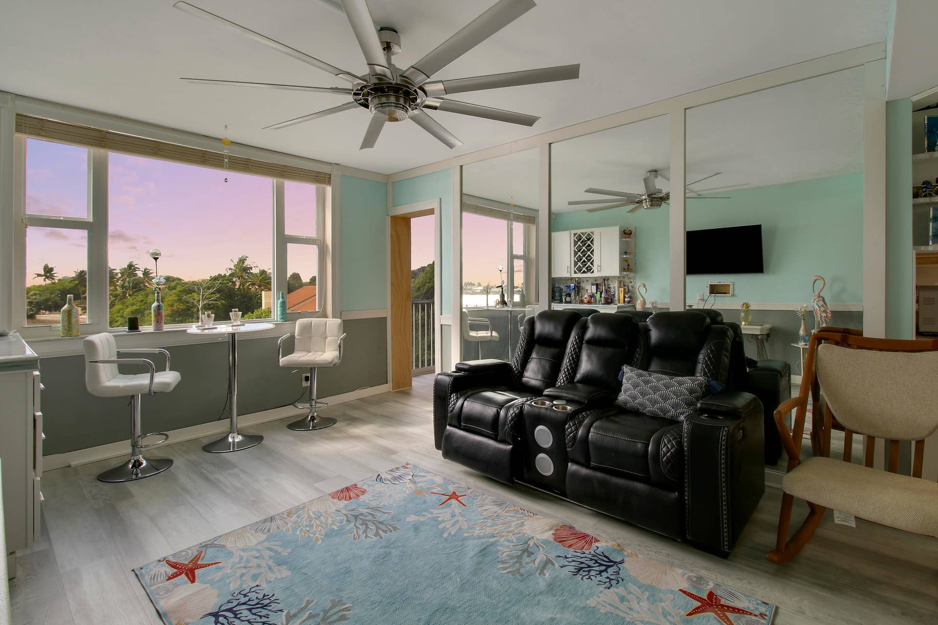 1810 NEW PALM Way, #411, Boynton Beach, FL 33435 living room at sunset