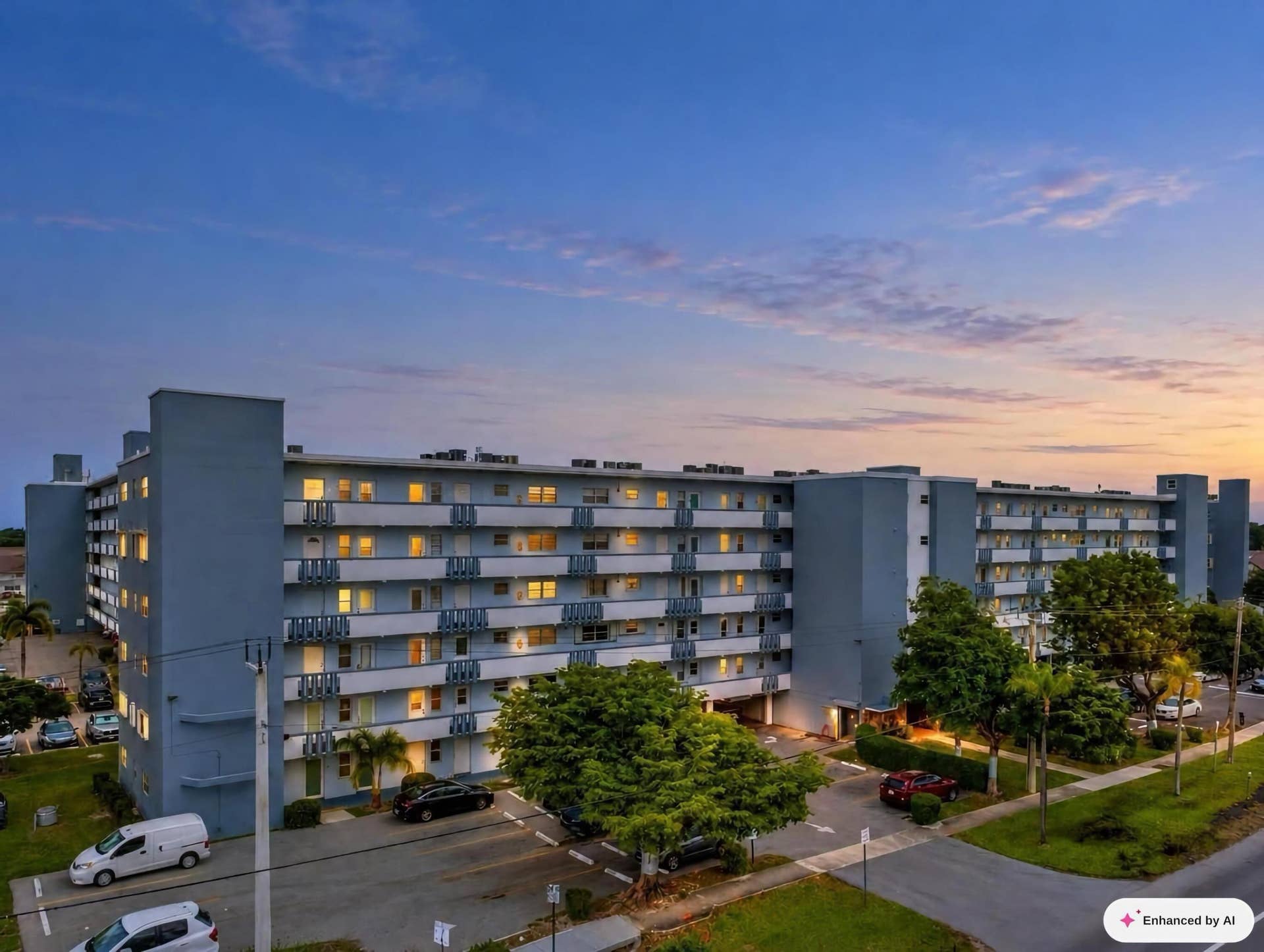 1425 ATLANTIC SHORES Boulevard, #307, Hallandale Beach, FL 33009 Building Front Dusk