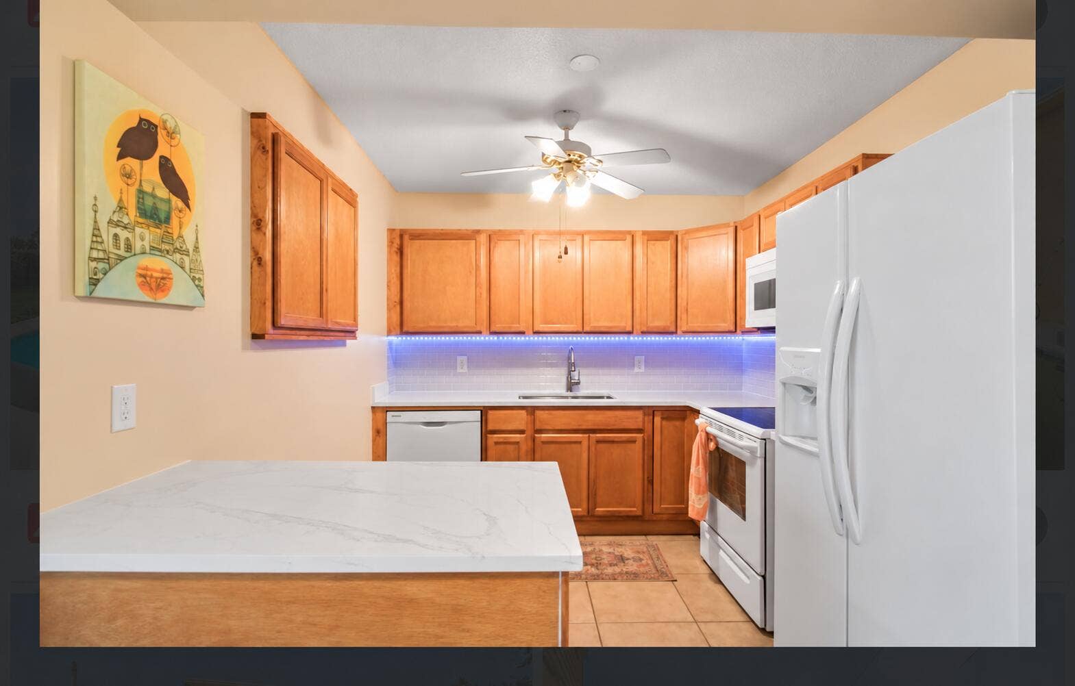 Decluttered kitchen with spotless counte