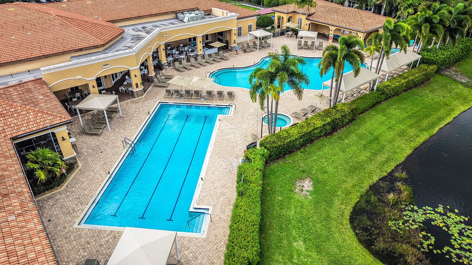 14982 Barletta Way, Delray Beach, FL 33446 Aerial Pool View