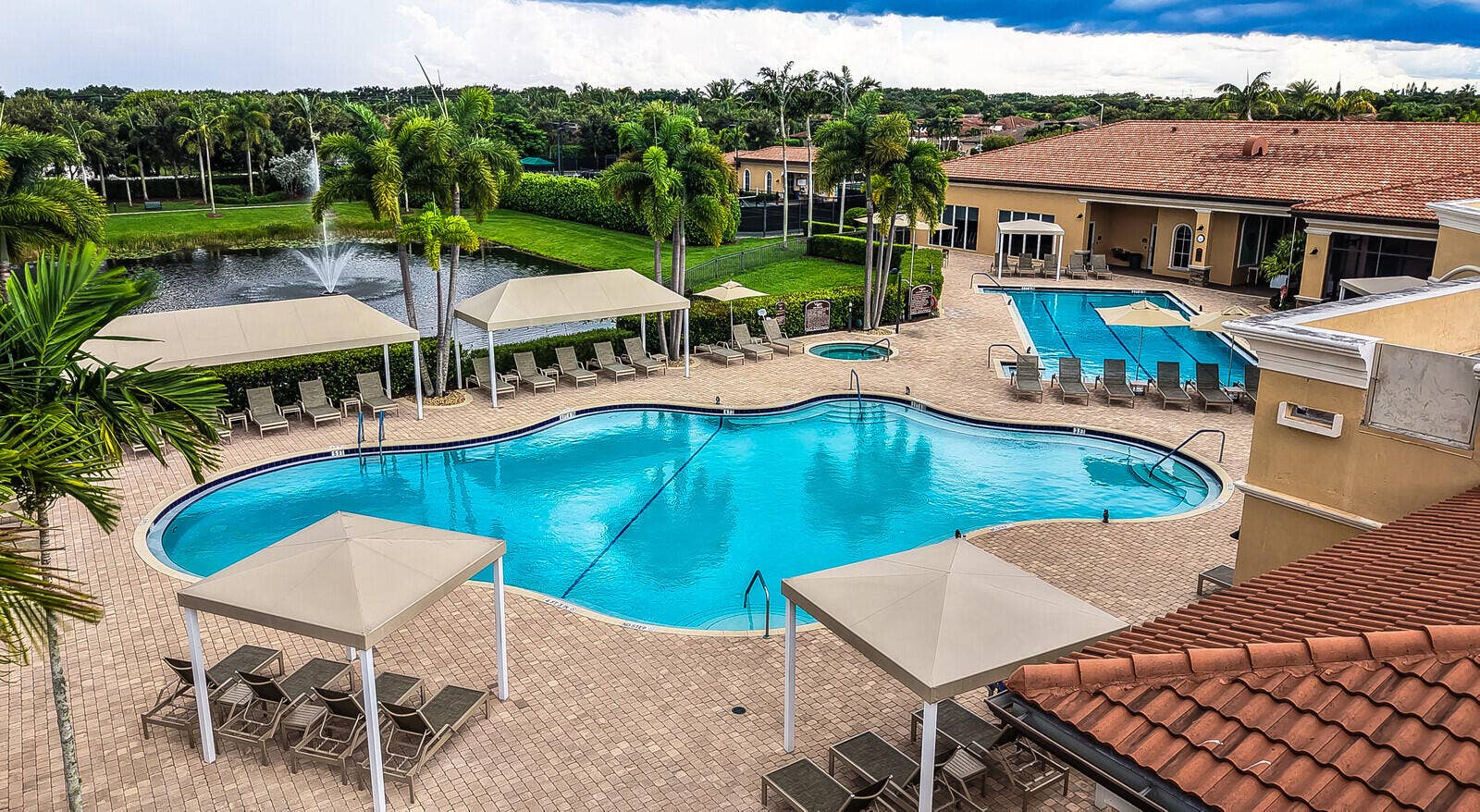 14982 Barletta Way, Delray Beach, FL 33446 Aerial Pool View
