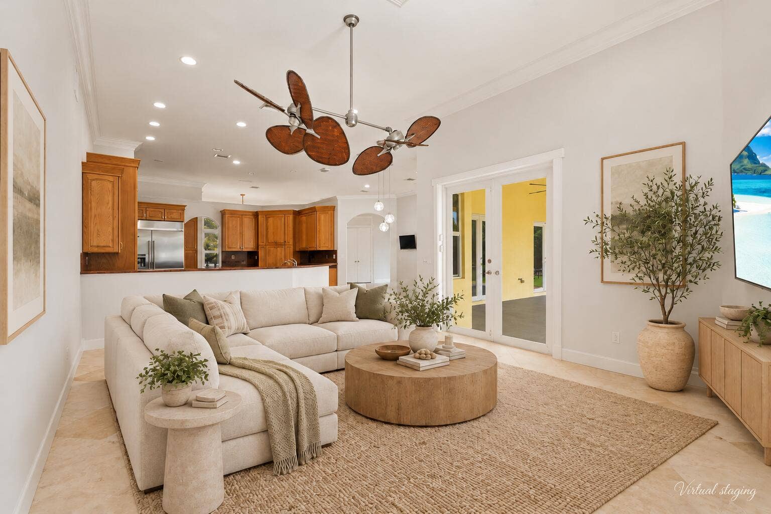 5002 SW Markel Street, Palm City, FL 34990 Warm Coastal Living Room Staging