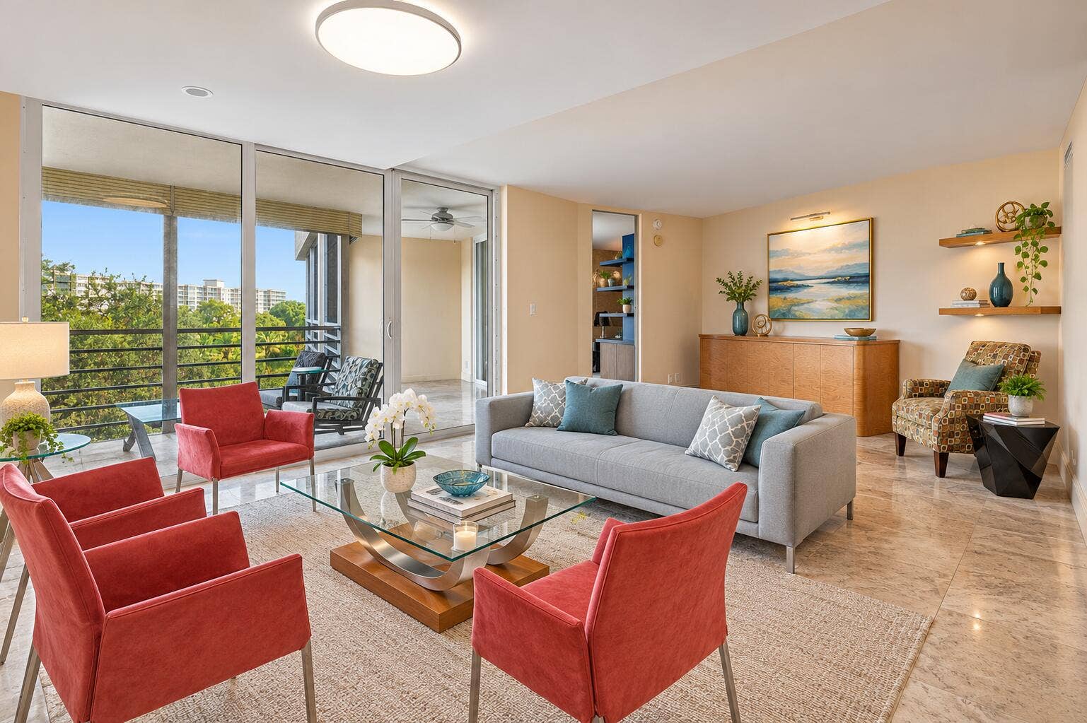 3900 OAKS CLUBHOUSE Drive, #508, Pompano Beach, FL 33069 AI Enhanced Decor All furniture shown is there except for dining table
Public (Primary)