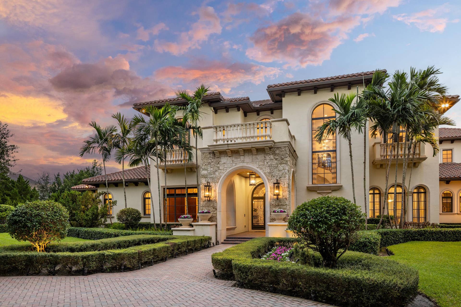 16091 Quiet Vista Circle, Delray Beach, FL 33446 Twilight Front