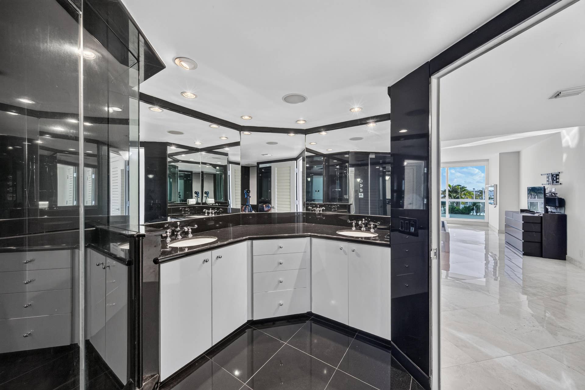 2100 S OCEAN Lane, #205, Fort Lauderdale, FL 33316 Main Residence - Primary bathroom with large shower and dual sinks.