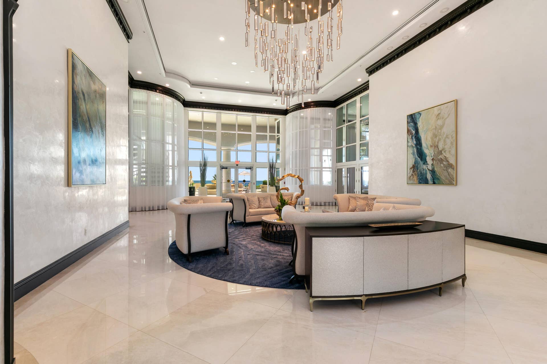 1063 Hillsboro Mile, #707, Hillsboro Beach, FL 33062 Main lobby of Ocean Grande.
