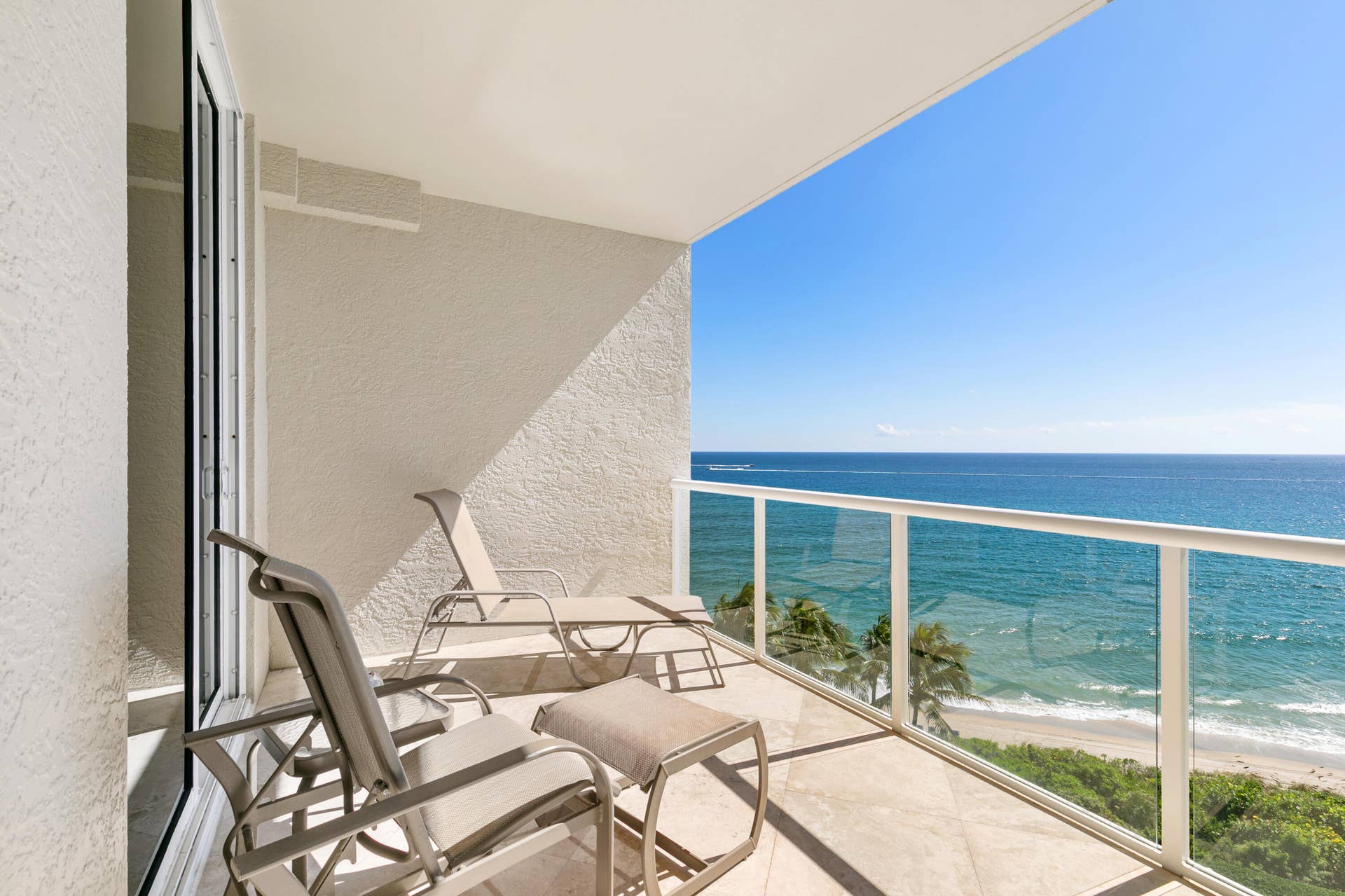 1063 Hillsboro Mile, #707, Hillsboro Beach, FL 33062 Balcony from Living and dining areas.