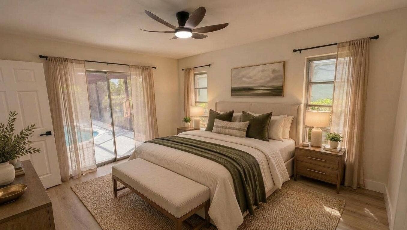 8270 NW 66TH Terrace, Tamarac, FL 33321 Master bedroom staged