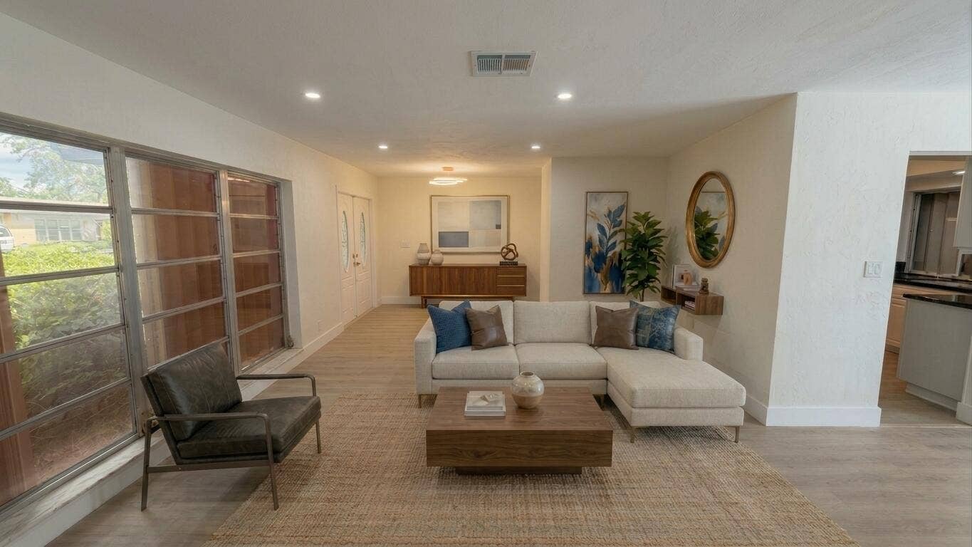 8270 NW 66TH Terrace, Tamarac, FL 33321 Entrance and living room-staged