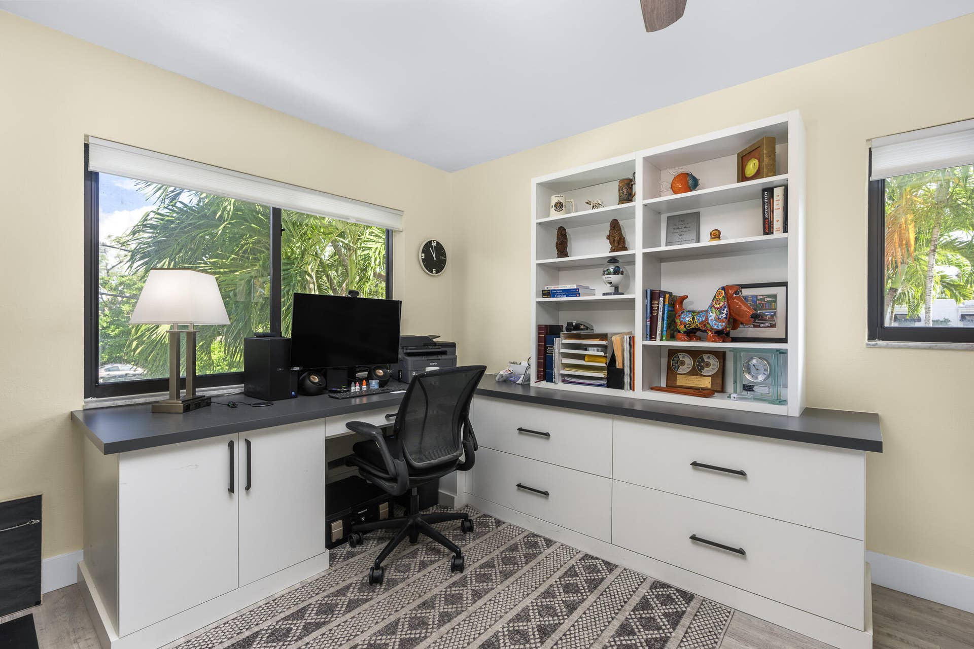 3rd bedroom used as office with quality built ins