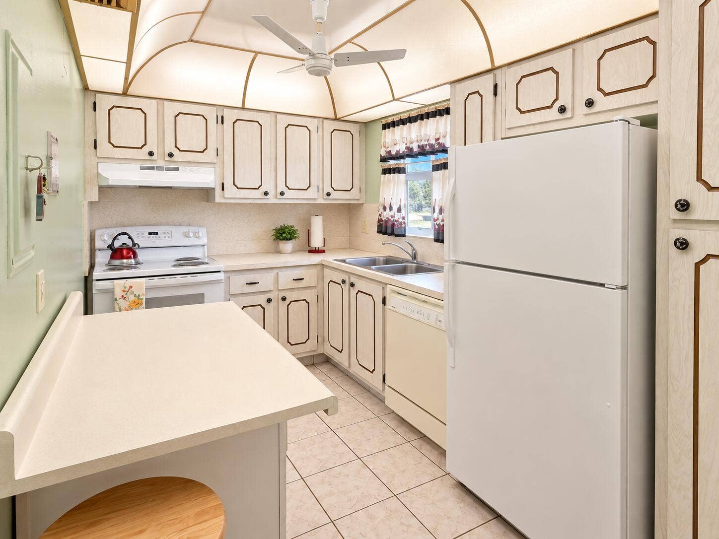 Bright Retro Galley Kitchen