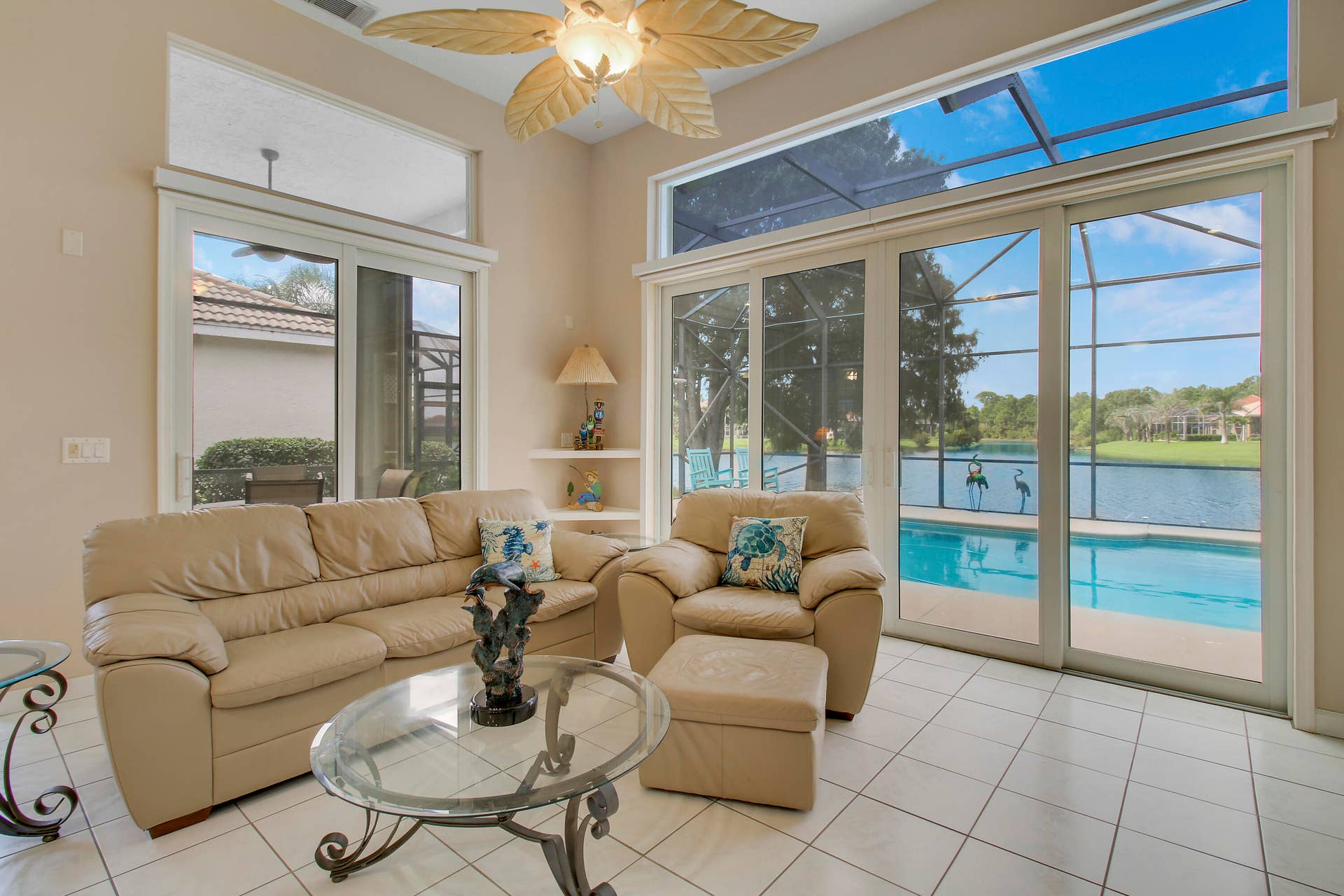 636 SW Lake Charles Circle, Port St Lucie, FL 34986 Family Room/Pool View