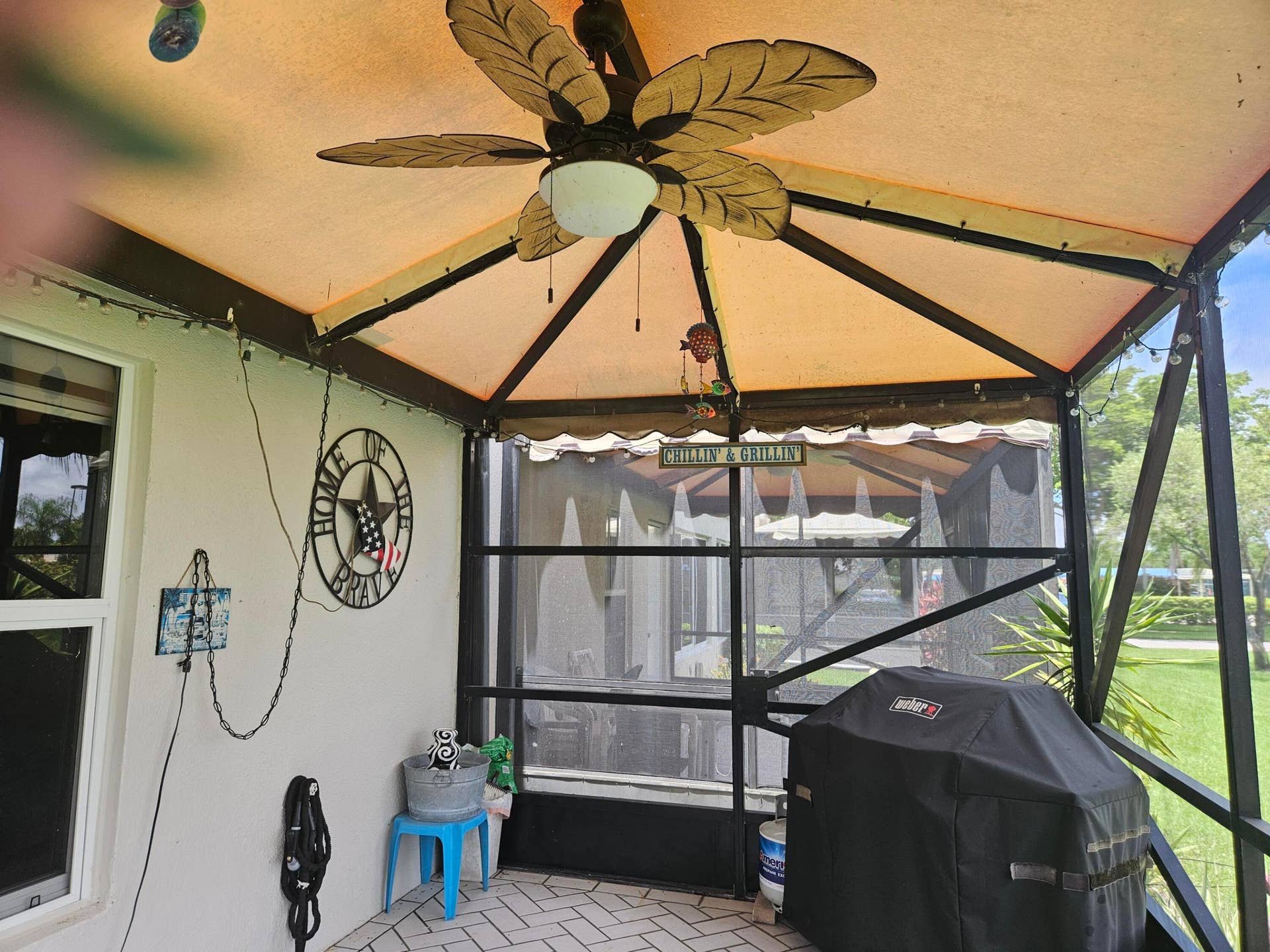 18999 STEWART Circle, #6, Boca Raton, Boca Raton, FL 33496 inside covered patio with fan