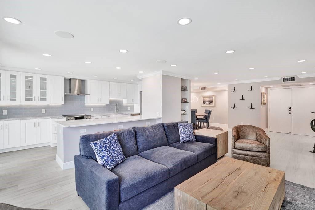 To the right of the couch, you see the double door front entry, which has new locks.