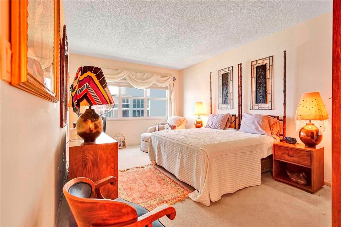 3400 Galt Ocean Drive, #1104 S, Fort Lauderdale, FL 33308 The main bedroom is spacious. From the bed, you can see the ocean.