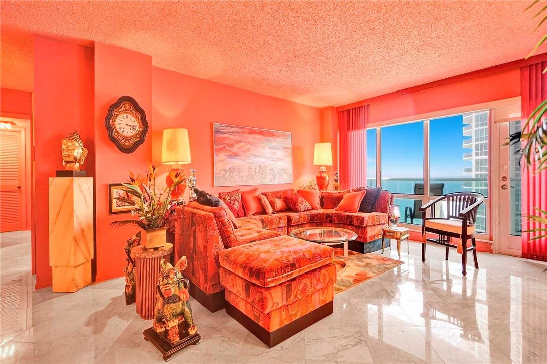 3400 Galt Ocean Drive, #1104 S, Fort Lauderdale, FL 33308 The door to the right of the windows leads out to the balcony.