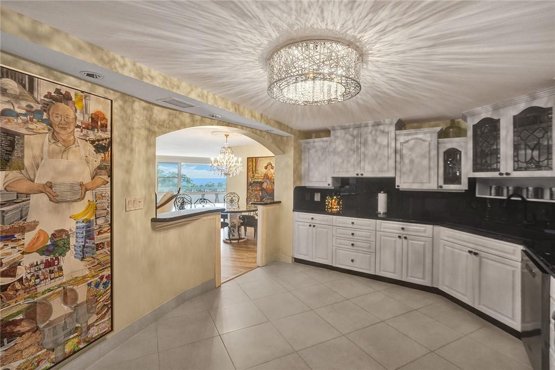 kitchen with ocean views