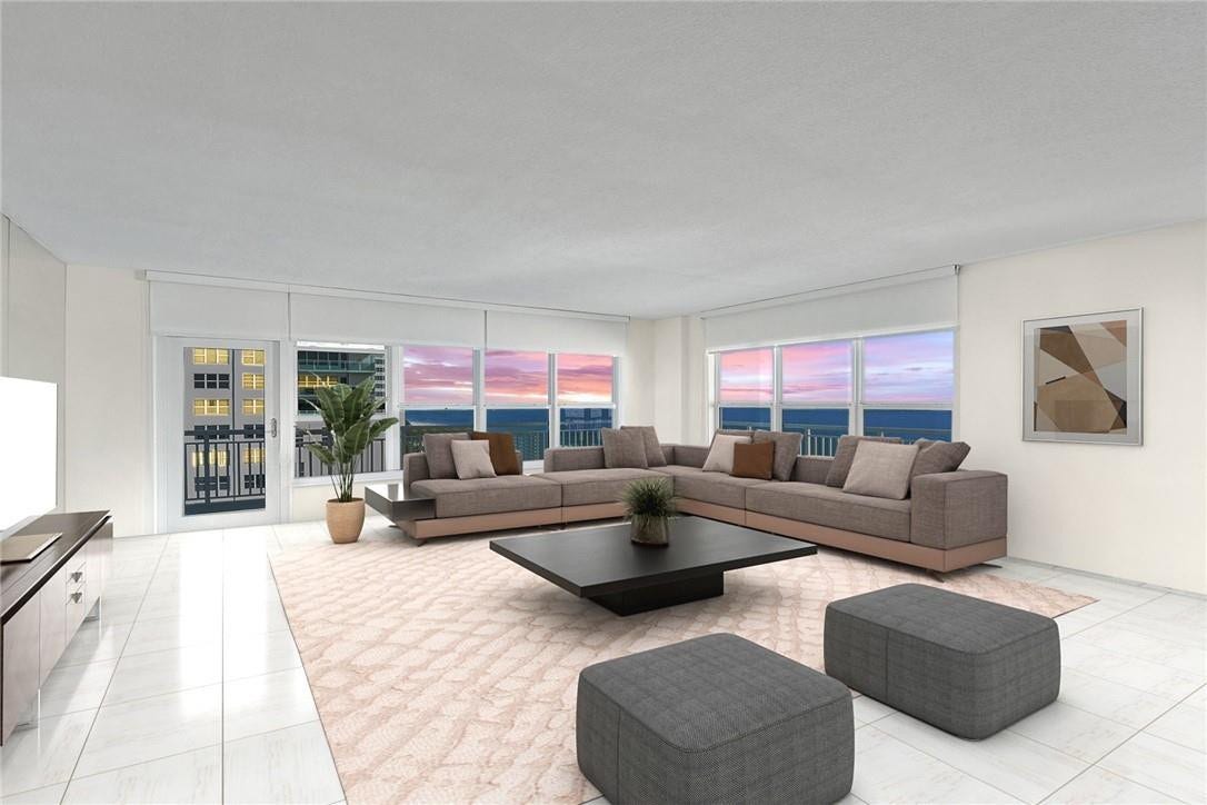 3850 Galt Ocean Drive, #711, Fort Lauderdale, FL 33308 living room(virtually staged)